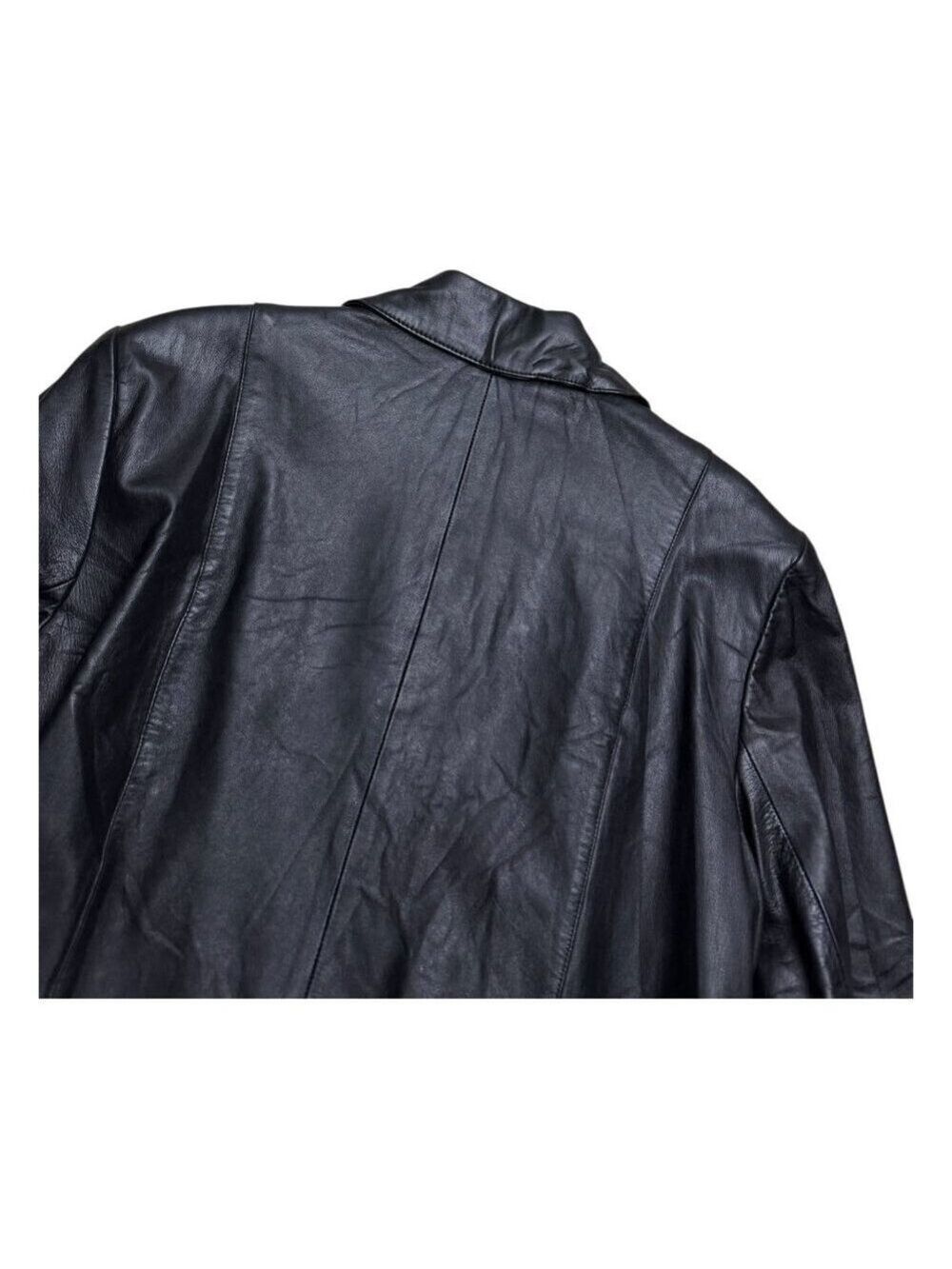 STYLE & CO LEATHER Vintage Casual Y2K Black Designer Jacket Womens 2XL - Picture 3 of 6